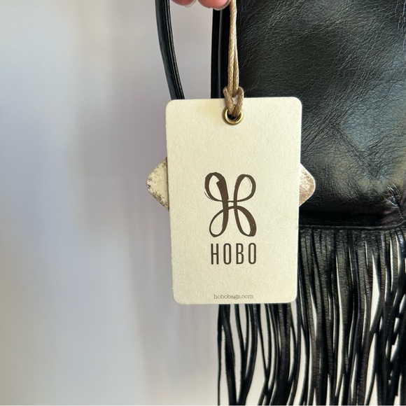 NWT HOBO Black Fringe Phone Wallet Wristlet Clutch